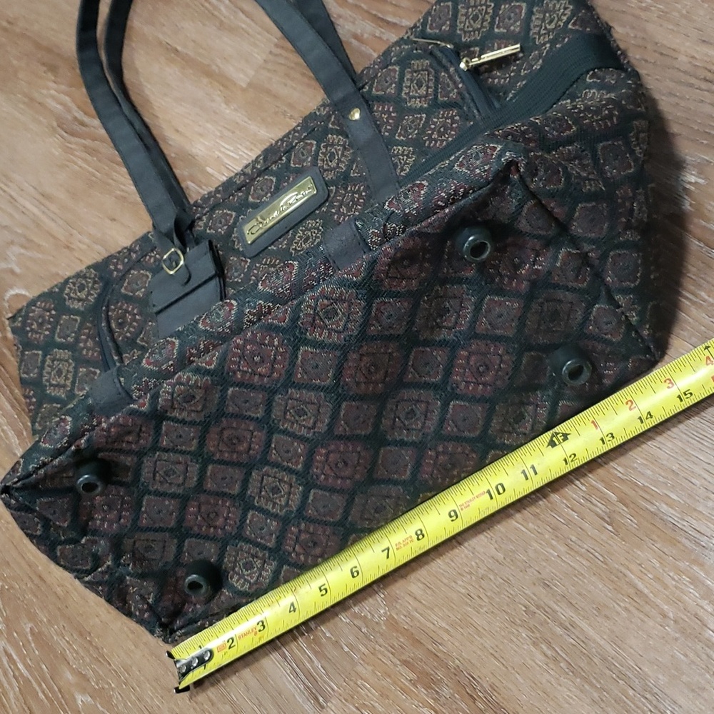 Oscar de la Renta Large Travel Shoulder Tote Vacation Retro Vintage Grannycore - Picture 6 of 15